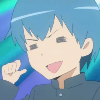 💙 2daafbc7 Anime, Kreskówka, Chłopak, Postać, Uśmiechnięty telegram sticker