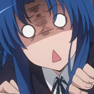 💙 5d85bcb0 anime, zszokowany, wyraz, kreskówka telegram sticker