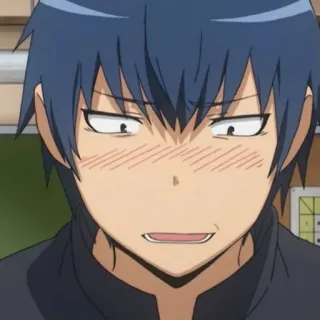 💙 78f95624 anime, zszokowany, zawstydzony, męski, postać telegram sticker