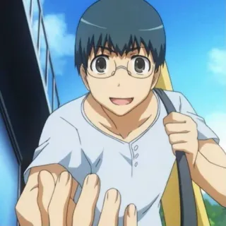 🖤 7ab0035b Anime, Postać, Męski, Okulary, Uśmiechnięty telegram sticker