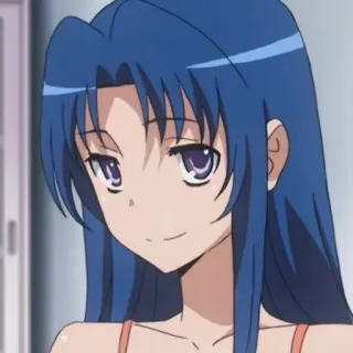 💜 9825f792 Ami Kawashima Toradora! anime, dziewczyna, niebieskie włosy, kawaii, nastolatka telegram sticker