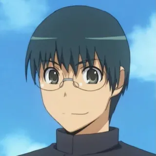 🖤 9ba5a083 anime, postać, okulary, uśmiech, portret telegram sticker