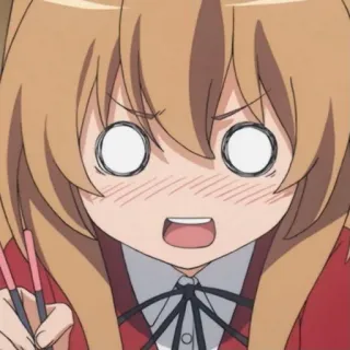 🤎 b66517b7 Taiga Aisaka Toradora! Anime, Dziewczyna, Słodkie, Śmieszne, Zdezorientowany, Zszokowany telegram sticker