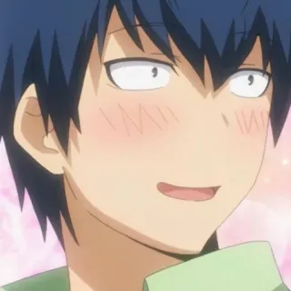 💙 c837731f Anime, Manga, Chłopak, Rumieniec, Szczęśliwy telegram sticker