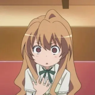 🤎 cc4da873 Taiga Aisaka Toradora! anime, dziewczyna, kreskówka, długie włosy, słodkie telegram sticker