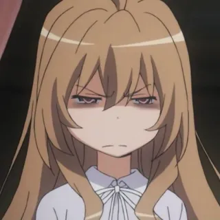 🤎 cfca711e Taiga Aisaka Toradora! Anime, zły, Tsundere, dziewczyna, szkoła telegram sticker