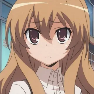 🤎 e678c560 Taiga Aisaka Toradora! Anime, Dziewczyna, Słodkie, Smutne, Wyraz telegram sticker
