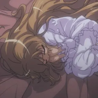 🤎 f345e082 Anime, Śpiąca, Dziewczyna, Kreskówka, Słodki telegram sticker