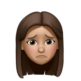 ❤️ b7bb31bf Emoji, Triste, Rosto, Morena, Mulher telegram sticker