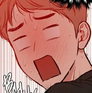 🖤 5e0528bc man, shocked, sweat, expression, cartoon, red telegram sticker