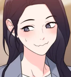 💕 bbc3ad2d woman, cartoon, smirk, face telegram sticker