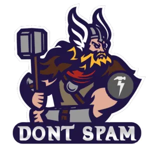 😤 d5c23967 Thor DONT SPAM thor, viking, martelo, sem spam, desenho animado, personagem telegram sticker
