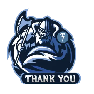🙏 fe8e5afa THANK YOU Viking, Machado, Guerreiro, Obrigado, Capacete, Barba, Mascote, Batalha telegram sticker