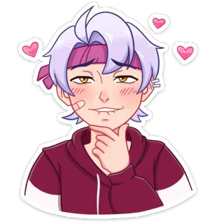 🥰 bcf4c55c Anime, Sticker, Hoạt hình, Ngượng đỏ mặt, Kawaii, Trái tim, Tóc tím telegram sticker