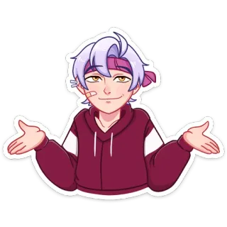 🤷‍♀️ 5119cb75 Anime, Chico, Encogiéndose de hombros, Lindo, Ilustración, Pegatina, Dibujo animado telegram sticker