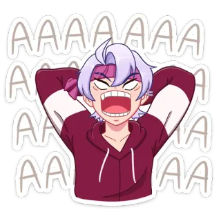 😈 fd368a67 AAAAAAA grito, enojado, dibujos animados, personaje, anime, estrés, frustración telegram sticker