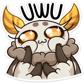 🤩 838c4055 uwu carino, mostro, cartone animato, uwu, kawaii, adesivo whatsapp sticker