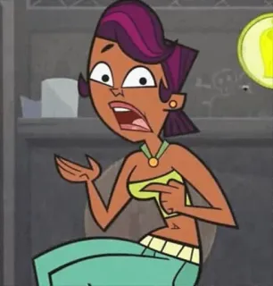 😳 5f6e45a9 Sierra Total Drama cartone animato, Sierra, A Tutto Reality, scioccato, espressione telegram sticker