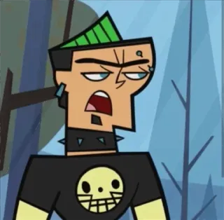 😒 ee695d44 Duncan Total Drama Duncan, A tutto reality, Cartoni animati, Punk, Arrabbiato, Animazione telegram sticker