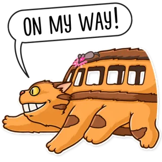 🚌 b6ccf7dd Catbus My Neighbor Totoro ON MY WAY! totoro, katze, bus, chihiros reise, ghibli telegram sticker