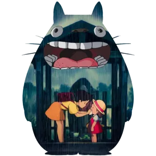 👅 9bf3186f Totoro My Neighbor Totoro Totoro, Studio Ghibli, Anime, Pioggia, Ombrello, Personaggi telegram sticker