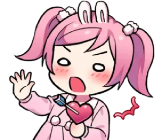 💘 8c6cfd03 动漫, 爱心, 箭头, 可爱, 粉色头发, 兔耳朵, 卡哇伊, 卡通 telegram sticker