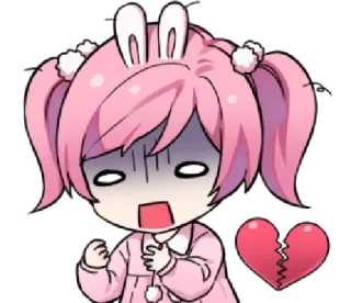 💔 cdba2ebc 动漫, 卡哇伊, 卡通, 贴纸, 心碎, 悲伤, 可爱 telegram sticker