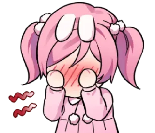 😳 f00ec941 动漫女孩, 脸红, 卡哇伊, 可爱, 卡通 telegram sticker