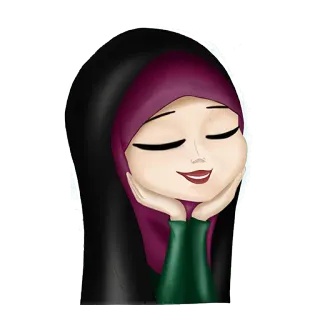 😋 d3d3673e hijab, muslim, islam, woman, girl, modest fashion, headscarf, religious telegram sticker