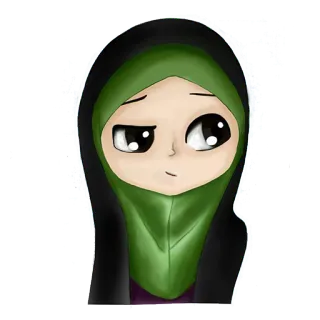 😒 f535c4ae hijab, muslim, woman, cartoon, girl, islam, modest, headscarf telegram sticker