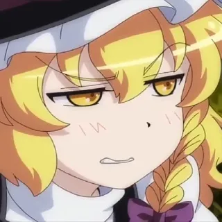 🤨 597b0040 Anime, Menina, Cabelo loiro, Beicinho, Desenho animado, Personagem whatsapp sticker