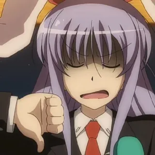 👎 6f9a3cb4 Anime, Polegar para baixo, Deslike, Negativo, Personagem, Garota whatsapp sticker