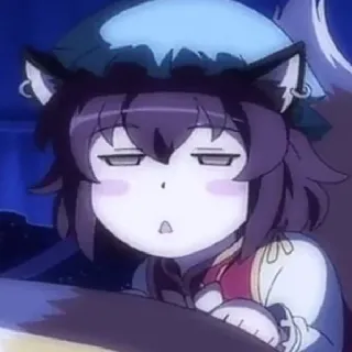 🥱 c1b89f51 anime, gato, fofo, menina, sonolento, entediado whatsapp sticker