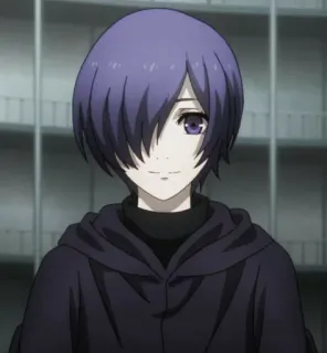 🍙 19aa0409 Shuu Tsukiyama Tokyo Ghoul Anime, Tokyo Ghoul, Shuu Tsukiyama, Ghoul, paars haar, Manga telegram sticker