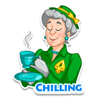 ☕️ 33c9670d CHILLING trà, thư giãn, chill, quý cô, hoạt hình, yên bình telegram sticker