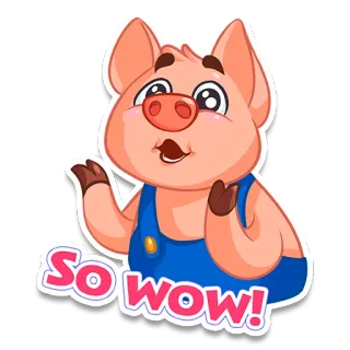 😍 65c35af8 So wow! heo, dễ thương, bất ngờ, phim hoạt hình, wow, hào hứng, nhãn dán telegram sticker
