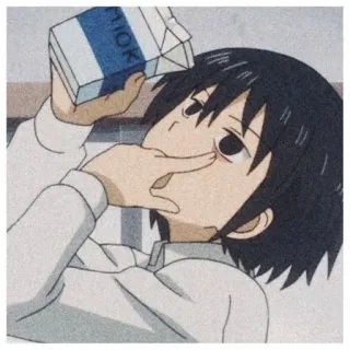 ❤️ fb56d273 MILK アニメ, 牛乳, 眠い, 面白い, 女の子 telegram sticker