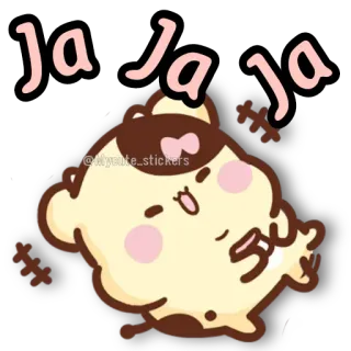 🐻 0e5857bf Ja Ja Ja cute, kawaii, laughter, funny, cartoon, animal telegram sticker