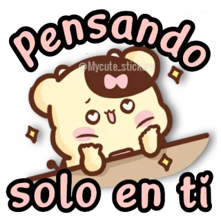 🐻 2319aeea pensando
solo en ti cute, bear, love, romantic, thinking, kawaii, cartoon telegram sticker