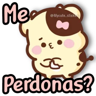 🐻 77db1675 Me Perdonas? cute, apology, kawaii, bear, sticker, cartoon telegram sticker