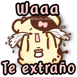 🐻 7be12ddb Waaa
Te extraño cartoon, sad, cute, crying, sticker, hamster telegram sticker