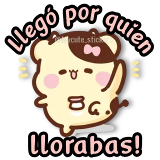 🐻 8587338b Llegó por quien llorabas! cute, hamster, spanish, kawaii, sticker telegram sticker