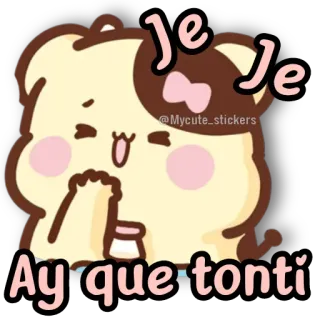 🐻 f9fa12c3 Je Je
Ay que tonti cute, kawaii, funny, cartoon telegram sticker