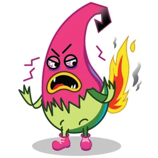 😡 984963f6 Dibujo animado, Enojado, Monstruo, Fuego, Personaje de dibujos animados, Animado telegram sticker
