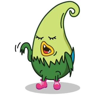 🙃 de86f297 dibujos animados, personaje, monstruo, verde, rosa, botas telegram sticker