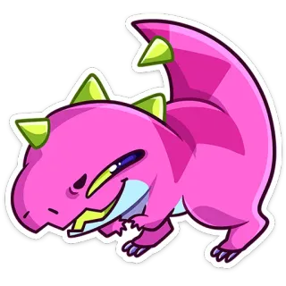 😡 10a1d16c khủng long, hoạt hình, động vật, quái vật, dễ thương, nhãn dán telegram sticker