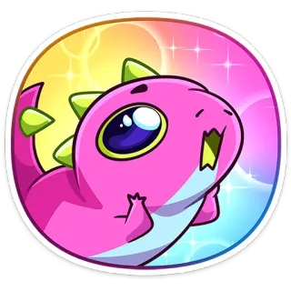 😍 1c084682 khủng long, hoạt hình, màu hồng, dễ thương, động vật, hình vẽ, nhãn dán telegram sticker