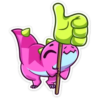 👍 98eabc59 khủng long, giơ ngón tay cái, nhãn dán, hoạt hình, động vật, dễ thương telegram sticker