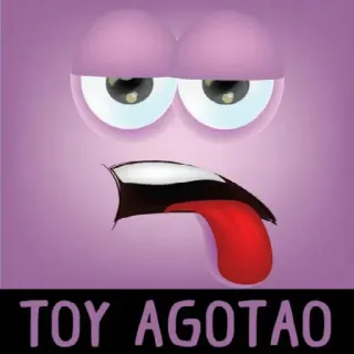 😞 1f130f21 TOY AGOTAO การ์ตูน, ใบหน้า, ตลก, ตา, ลิ้น, สีม่วง telegram sticker
