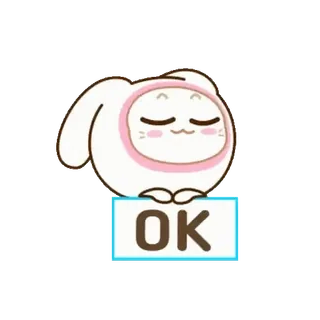🐰 e3bde6f4 OK ok, afirmativo, de acuerdo, lindo, conejo telegram sticker